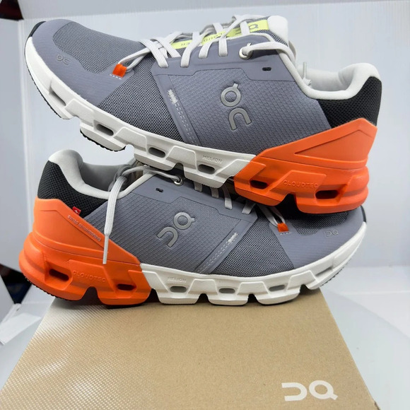 On Cloud Mens Cloudflyer 4 Running Shoes Low Top Sneakers Gray Orange Size 9 - Picture 5 of 8